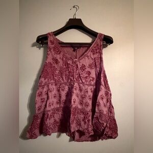 American Eagle Outfitters Purple Floral Tank Top